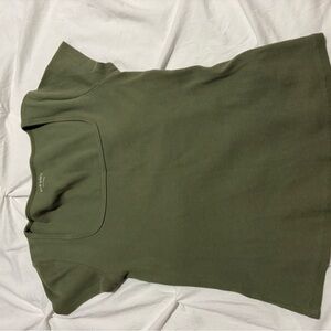 Old Navy Ribbed Olive Green Short Sleeve Top